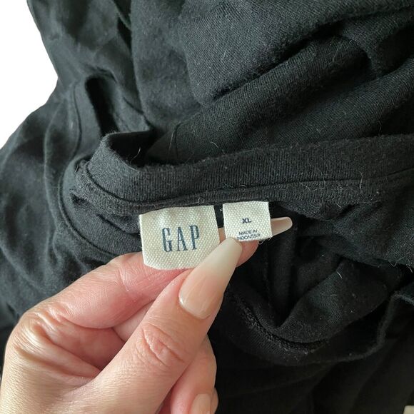 GAP XL Sheath Dress Sleeveless Black Solid Gathered Waist Casual Basic - Picture 2 of 9